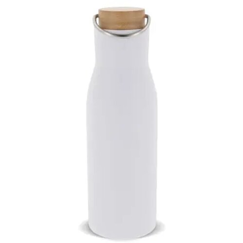 Thermo fles met bamboe deksel Wit 500 ml