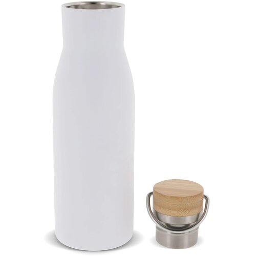 Thermo fles met bamboe deksel Wit 500 ml