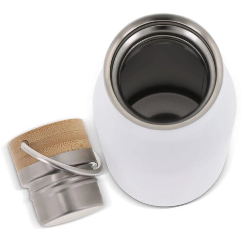Thermo fles met bamboe deksel Wit 500 ml
