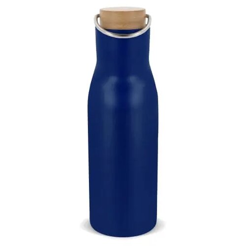 Thermo fles met bamboe deksel Blauw 500 ml