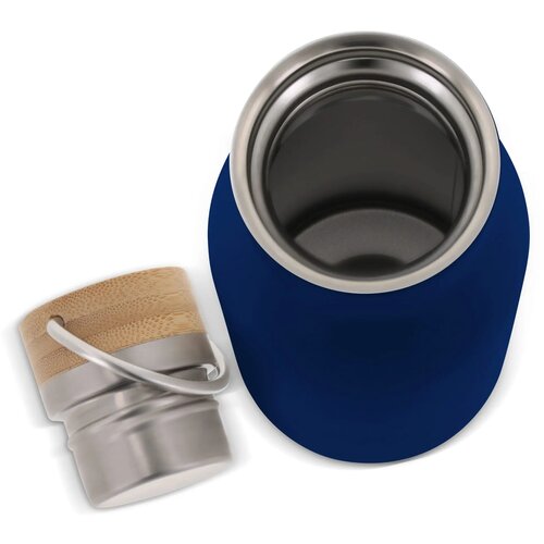 Thermo fles met bamboe deksel Blauw 500 ml