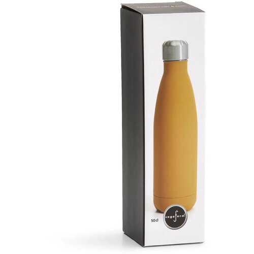 Sagaform Nils stalen fles Rubber 500ml donker geel 500 ml