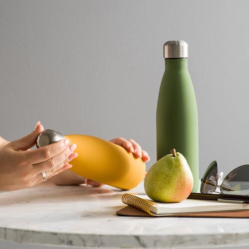 Sagaform Nils stalen fles Rubber 500ml groen 500 ml