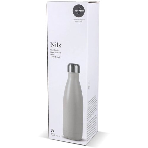 Sagaform Nils stalen fles gepoedercoat 500 ml beige 500 ml