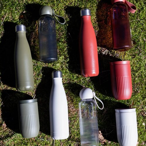 Sagaform Nils stalen fles gepoedercoat 500 ml dried green 500 ml