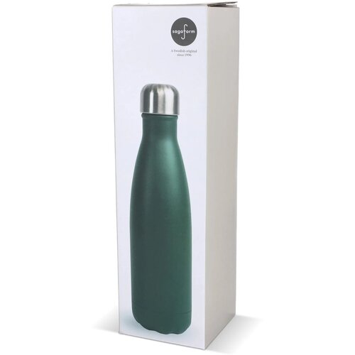 Sagaform Nils stalen fles gepoedercoat 500 ml donker groen 500 ml