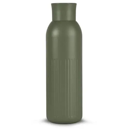 Sagaform Tekla Push stalen fles met druk dop gerecycled) 500 ml dried green 500 ml
