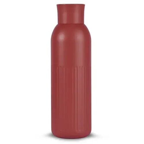 Sagaform Tekla Push stalen fles met druk dop gerecycled) 500 ml donker rood 500 ml