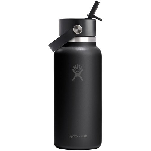Hydro Flask Wide Mouth With Flex Straw Cap Waterfles Zwart 946 ml