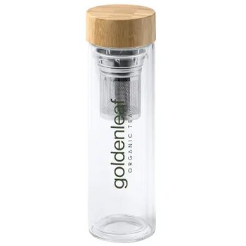 SAOKO dubbelwandige glazen fles Transparant 420 ml