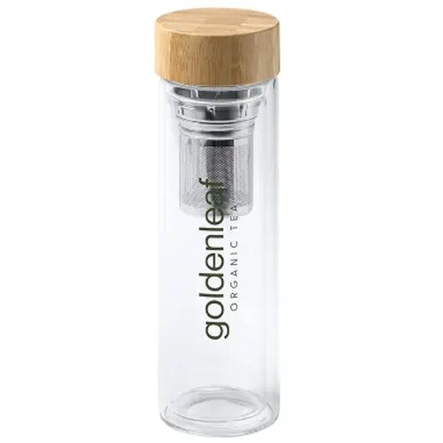 SAOKO dubbelwandige glazen fles Transparant 420 ml