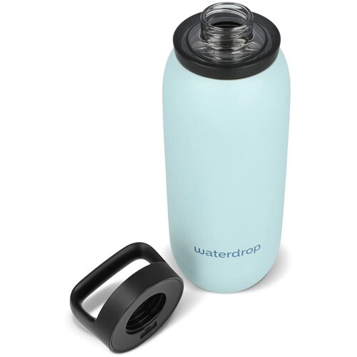 Waterdrop All-Purpose thermosfles met drinktuit dop Lichtblauw 600 ml