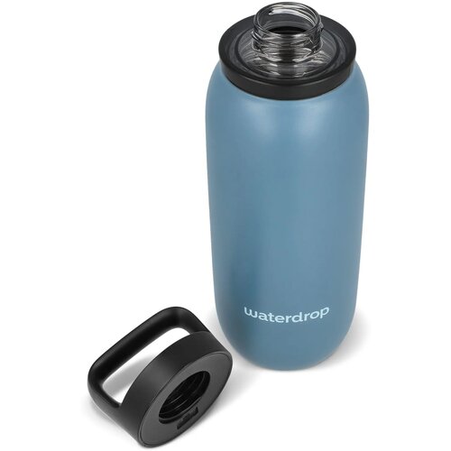 Waterdrop All-Purpose thermosfles met drinktuit dop Grijs/Blauw 600 ml