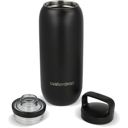 Waterdrop All-Purpose thermosfles met drinktuit dop Zwart 600 ml