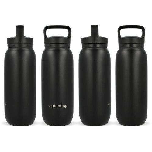 Waterdrop All-Purpose thermosfles met drinktuit dop Zwart 600 ml