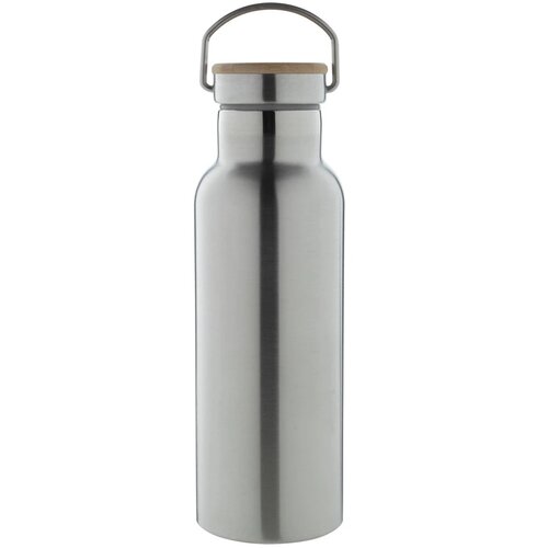 Thermosfles met bamboe deksel 500 ml Zilver 500 ml