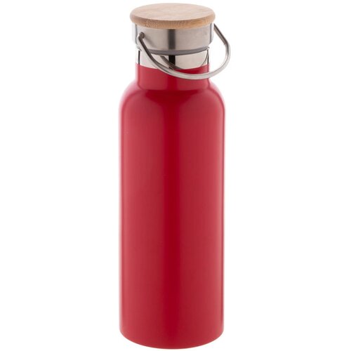 Thermosfles met bamboe deksel 500 ml Rood 500 ml