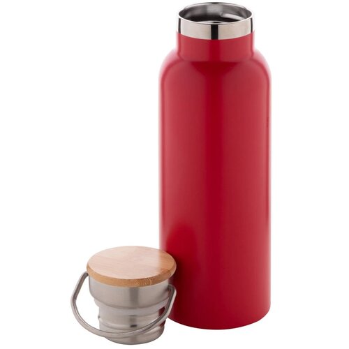 Thermosfles met bamboe deksel 500 ml Rood 500 ml
