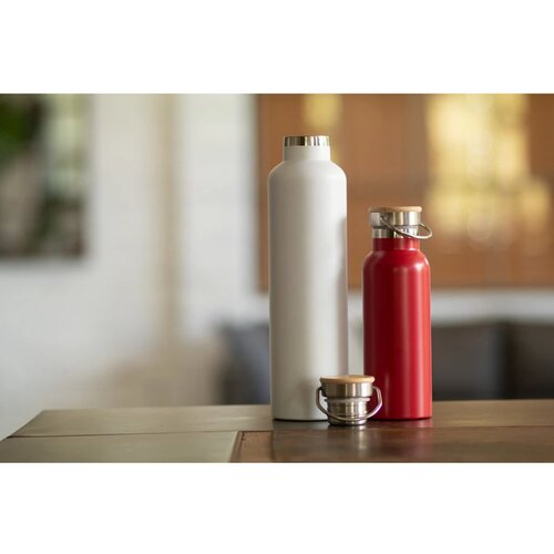 Thermosfles met bamboe deksel 500 ml Rood 500 ml