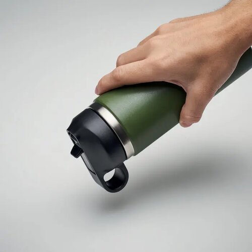 Gerecycled RVS thermosfles met rietje Groen 500 ml