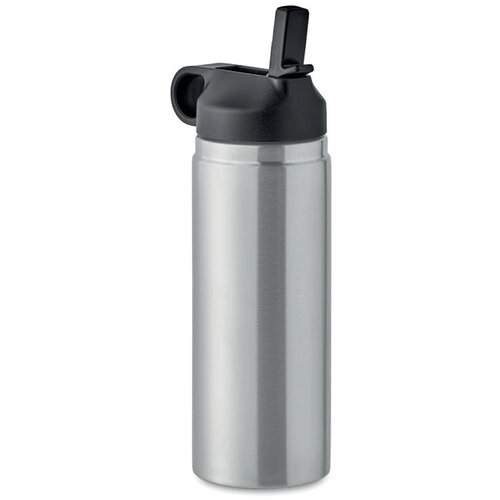 Gerecycled RVS thermosfles met rietje 500 ml Zilver 500 ml