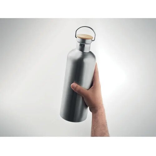 Grote thermosfles met handvat Zilver 1500 ml