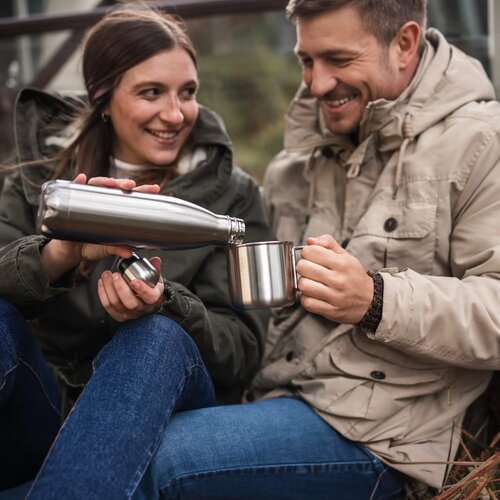 Dubbelwandige thermofles Swing 750 ml Zilver 750 ml