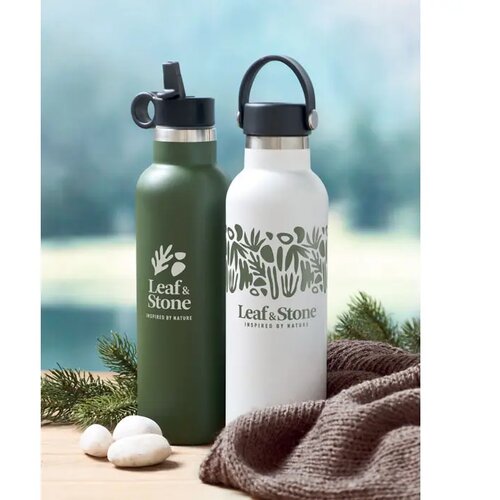 RVS isoleerfles met rietje Wit 700 ml
