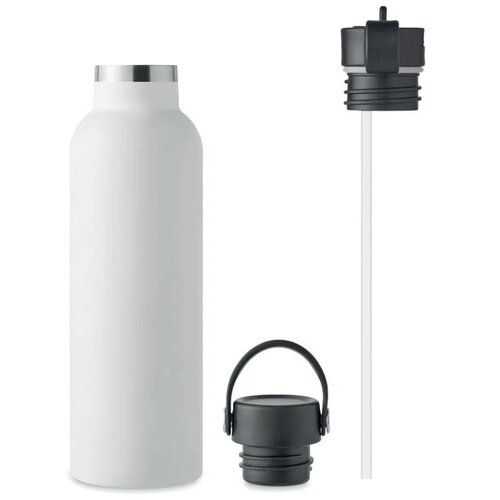 RVS isoleerfles met rietje 700 ml Wit 700 ml