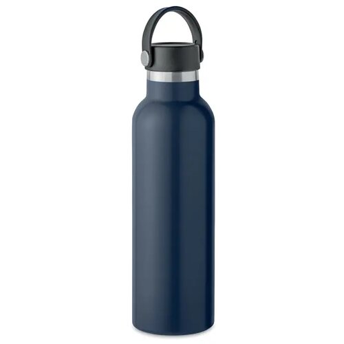 RVS isoleerfles met rietje Kobaltblauw 700 ml