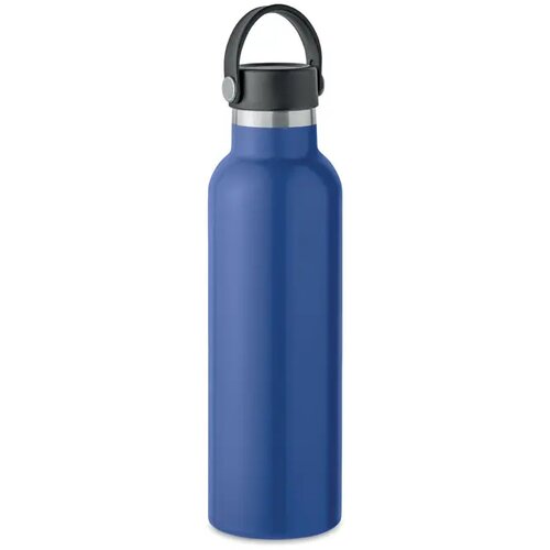 RVS isoleerfles met rietje Blauw 700 ml