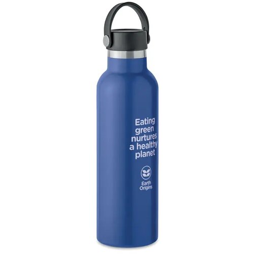 RVS isoleerfles met rietje Blauw 700 ml
