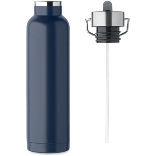 Dubbelwandige isoleerfles met rietje 660 ml Kobaltblauw