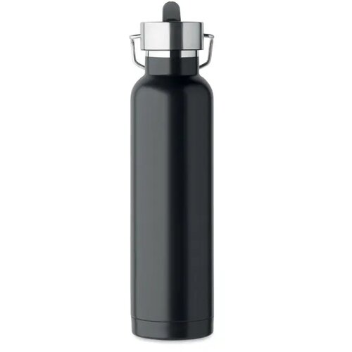 Dubbelwandige isoleerfles met rietje 660 ml Zwart