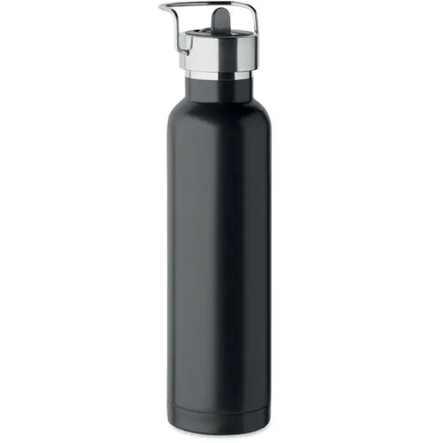 Dubbelwandige isoleerfles met rietje 660 ml Zwart