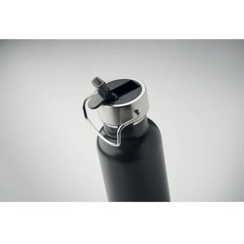 Dubbelwandige isoleerfles met rietje 660 ml Zwart