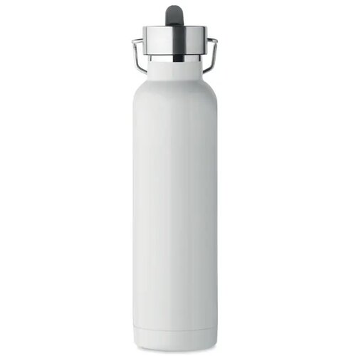Dubbelwandige isoleerfles met rietje 660 ml Wit