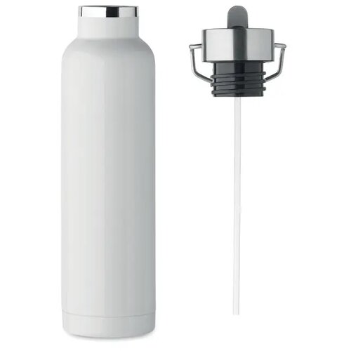 Dubbelwandige isoleerfles met rietje 660 ml Wit