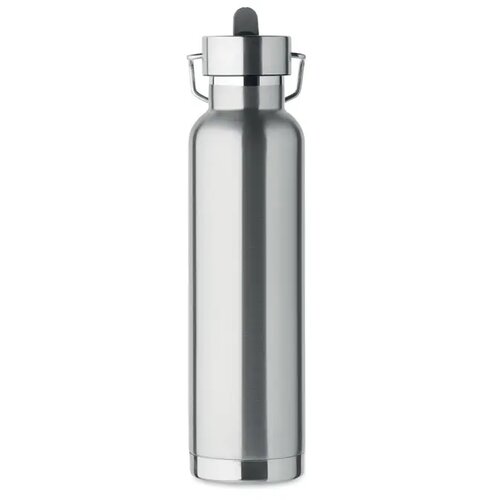 Dubbelwandige isoleerfles met rietje 660 ml Zilver