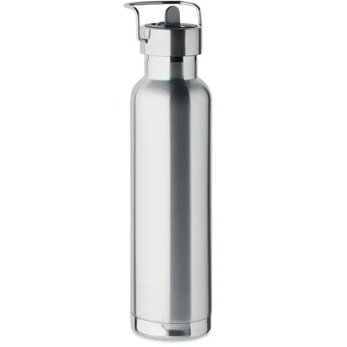 Dubbelwandige isoleerfles met rietje 660 ml Zilver
