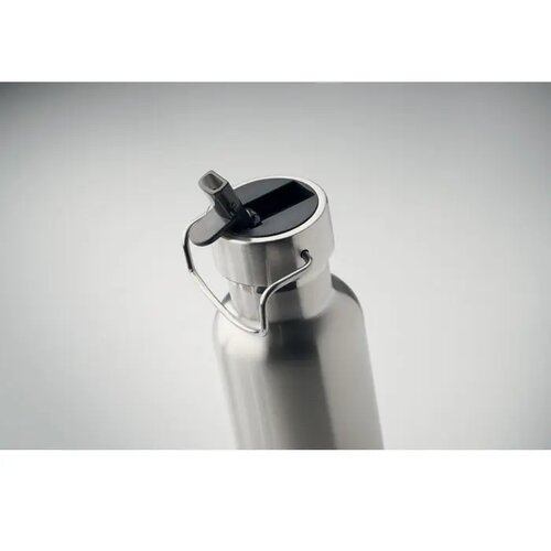 Dubbelwandige isoleerfles met rietje 660 ml Zilver