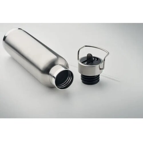 Dubbelwandige isoleerfles met rietje 660 ml Zilver