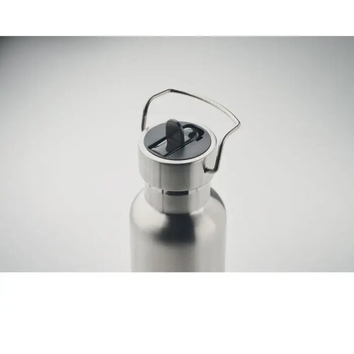 Dubbelwandige isoleerfles met rietje 660 ml Zilver