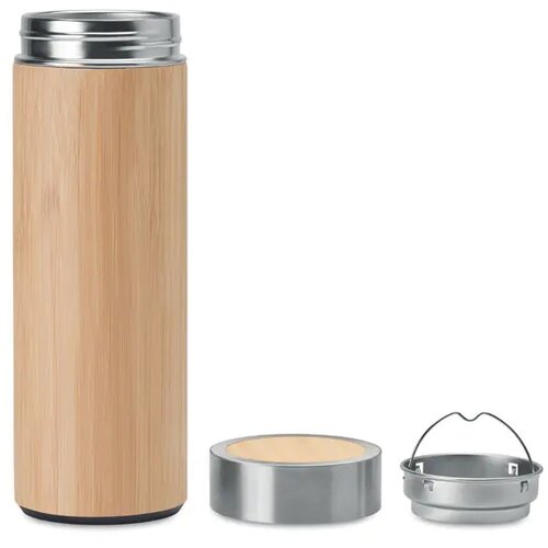 Dubbelwandige thermosfles met theezeef Bruin 400 ml