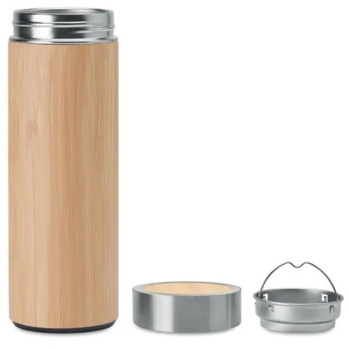 Dubbelwandige thermosfles met theezeef Bruin 400 ml
