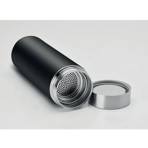 Dubbelwandige thermosfles met theezeef Zwart 400 ml