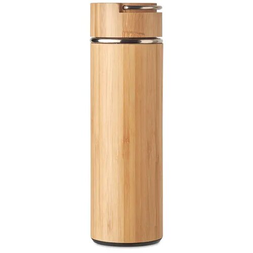 Bamboe thermosfles met theezeef Bruin 400 ml