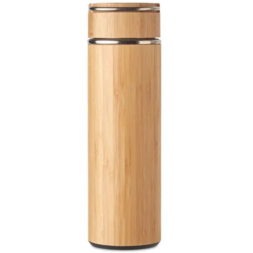 Bamboe thermosfles met theezeef Bruin 400 ml