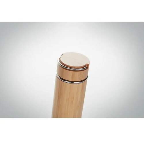 Bamboe thermosfles met theezeef Bruin 400 ml