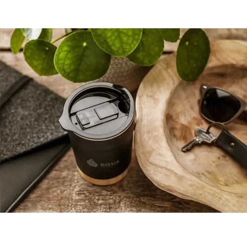 Kobe Bamboo Rcs Recycled Steel Thermosbeker 350 ml Zwart 350 ml